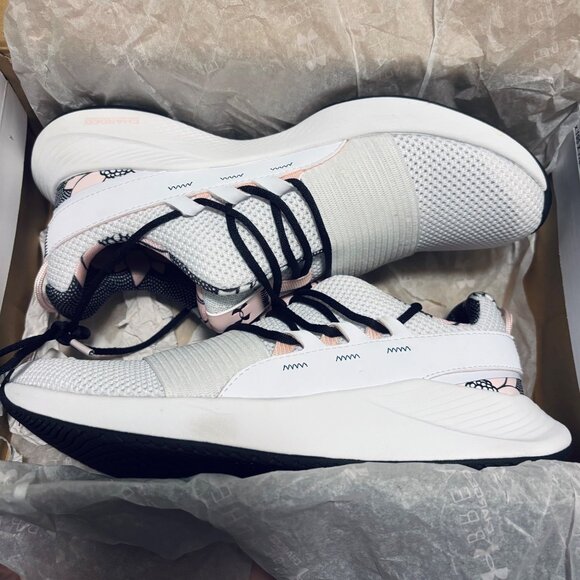 Under Armour Womens UA Charged Breathe FN Print Sport Style Shoes Size 7 White - Picture 7 of 8